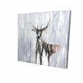 Fondo 12 x 12 in. Winter Abstract Deer-Print on Canvas FO2789801